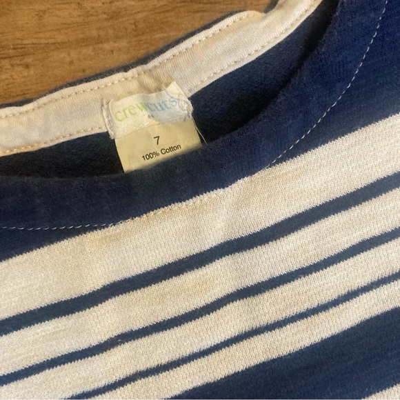 Crewcuts Navy Striped Dress Girls size 7 - Picture 2 of 3